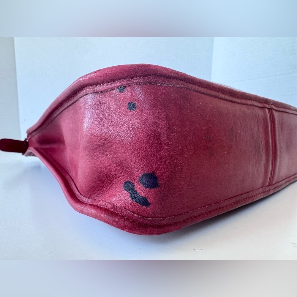 Vintage Coach Red Andrea Leather bucket bag Purse * Flaws - Picture 15 of 15
